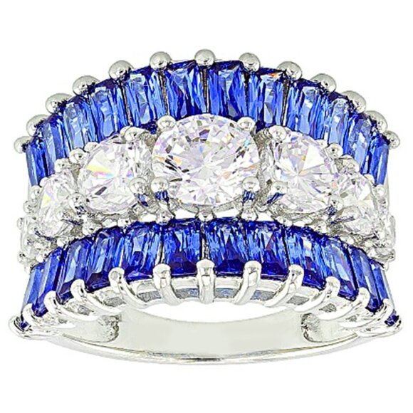💥 Fashion Eternity Trendy Full Around Sapphire Beautiful Ring for Women,PD456 - Picture 8 of 10